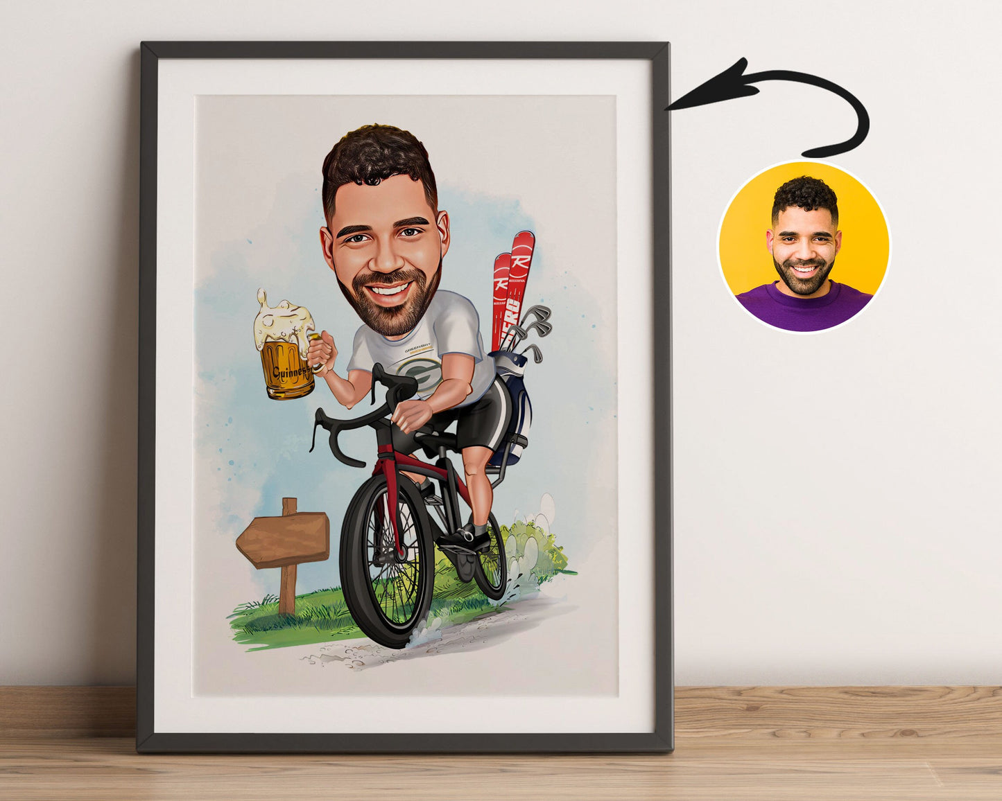Personalised Cyclist Caricature