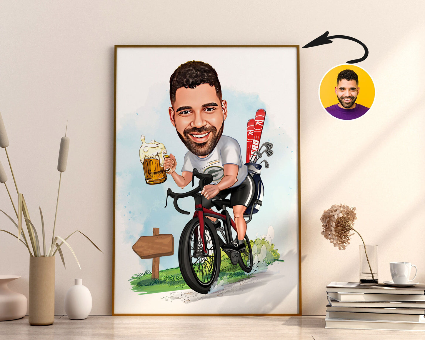 Personalised Cyclist Caricature