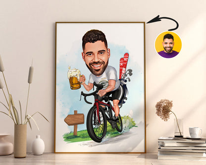 Personalised Cyclist Caricature
