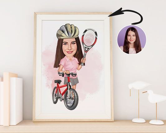 Personalised Tennis Caricature