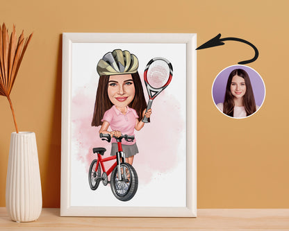 Personalised Tennis Caricature
