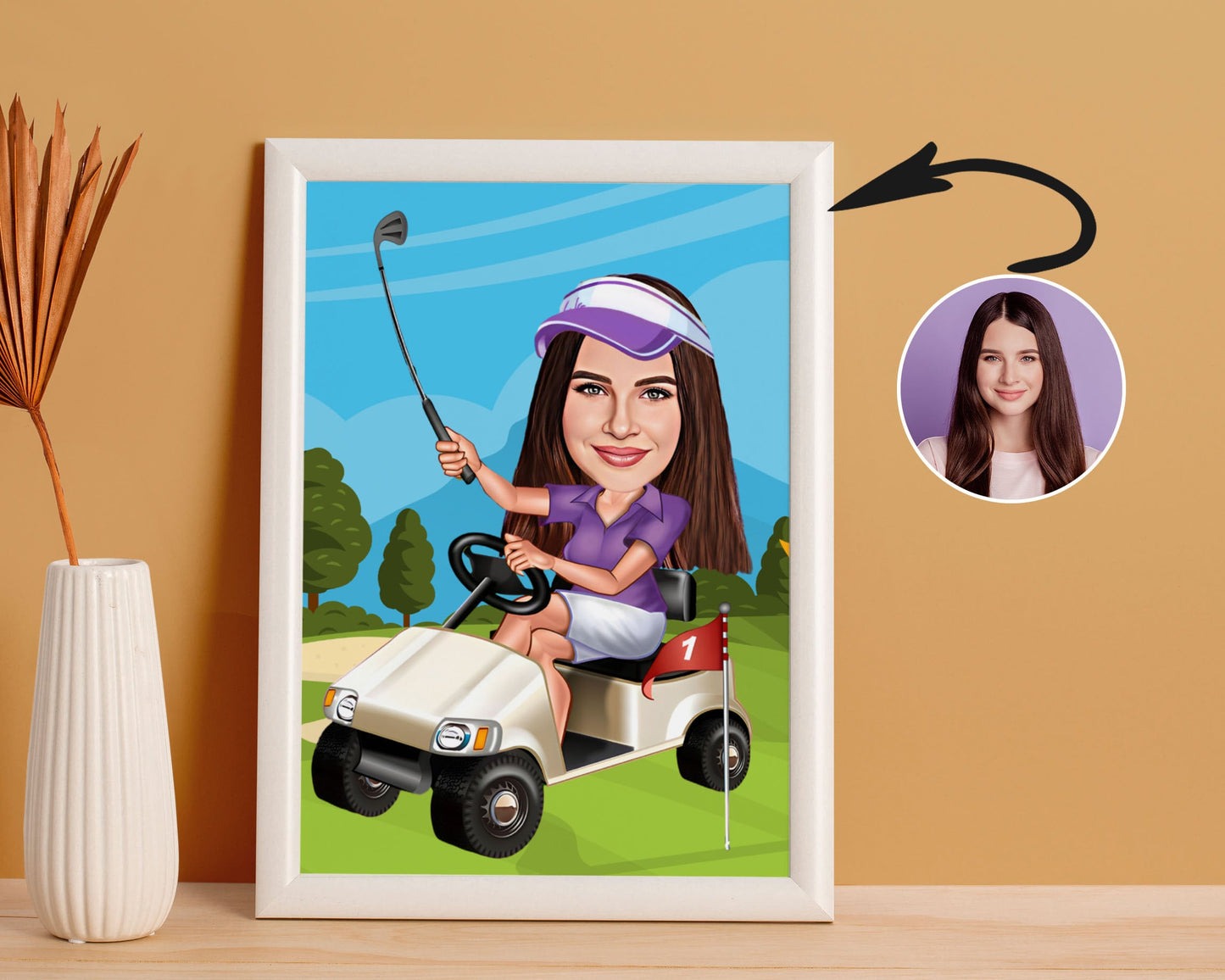 Personalised Golfing Caricature
