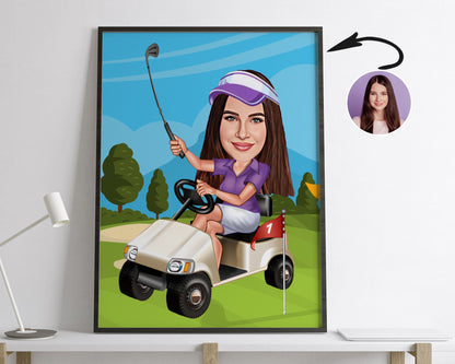 Personalised Golfing Caricature
