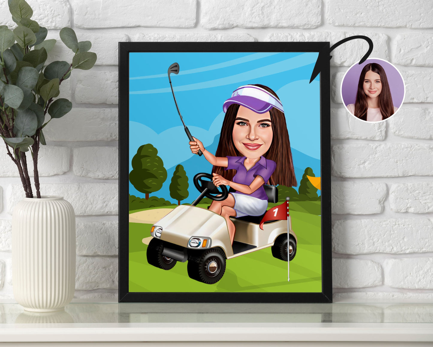 Personalised Golfing Caricature