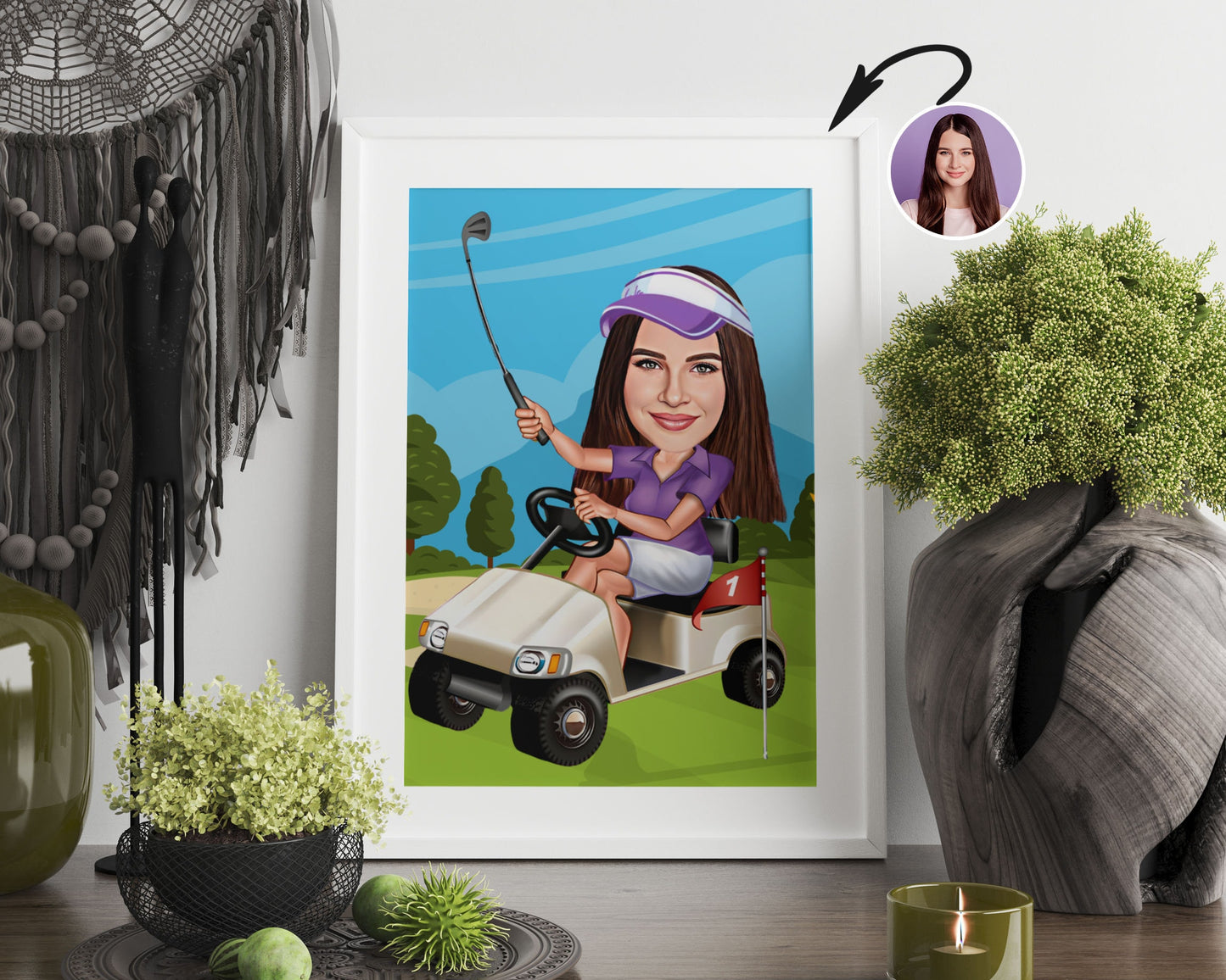 Personalised Golfing Caricature
