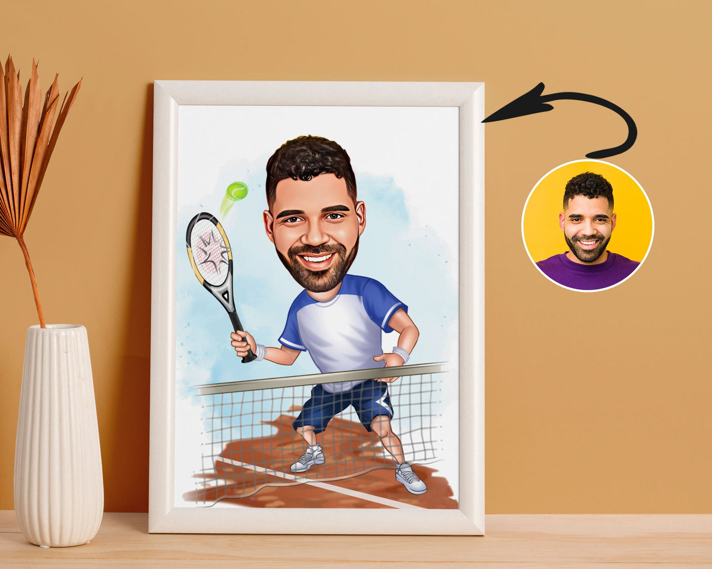 Personalised Tennis Caricature