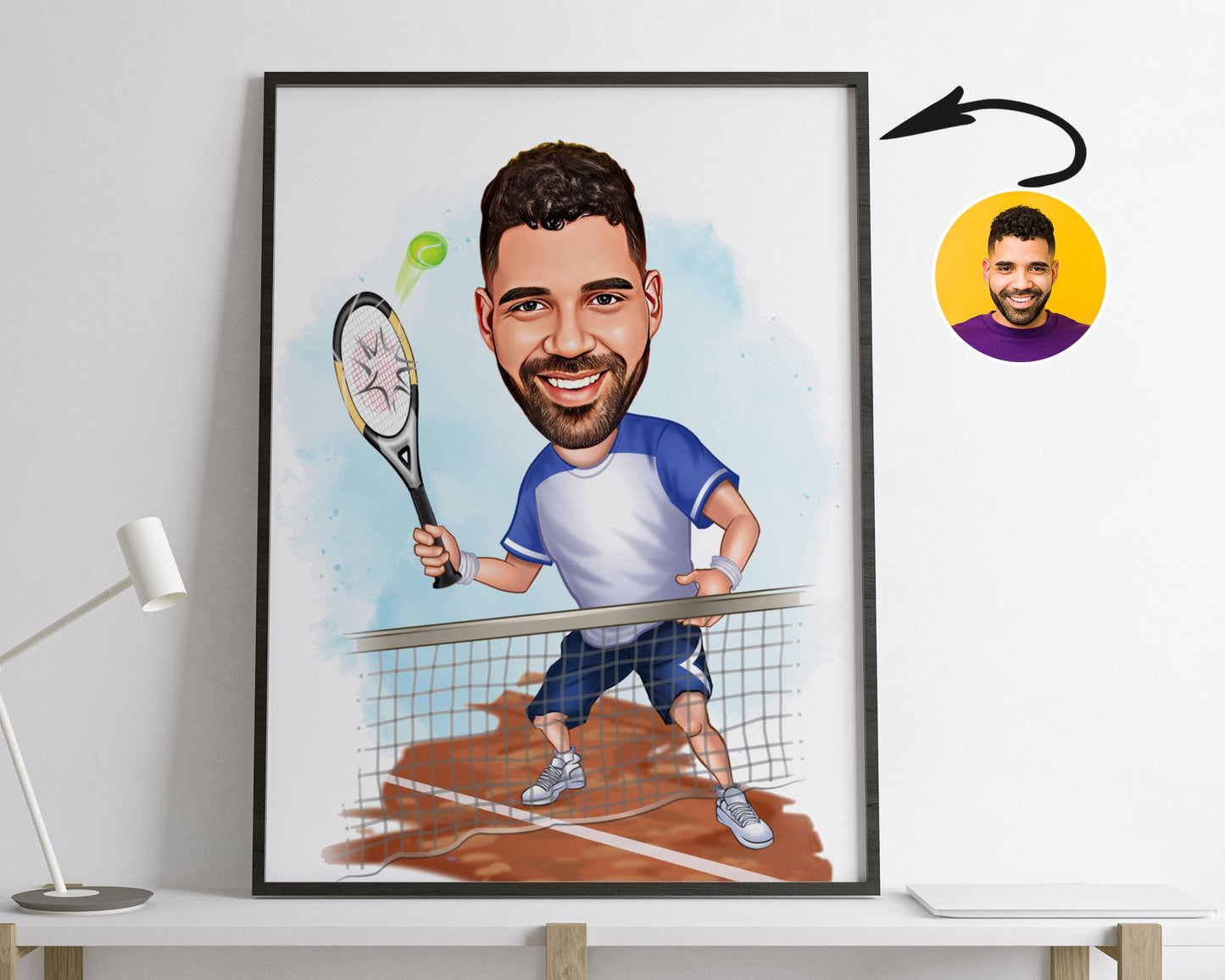 Personalised Tennis Caricature