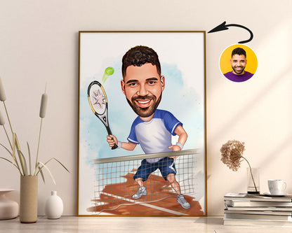 Personalised Tennis Caricature