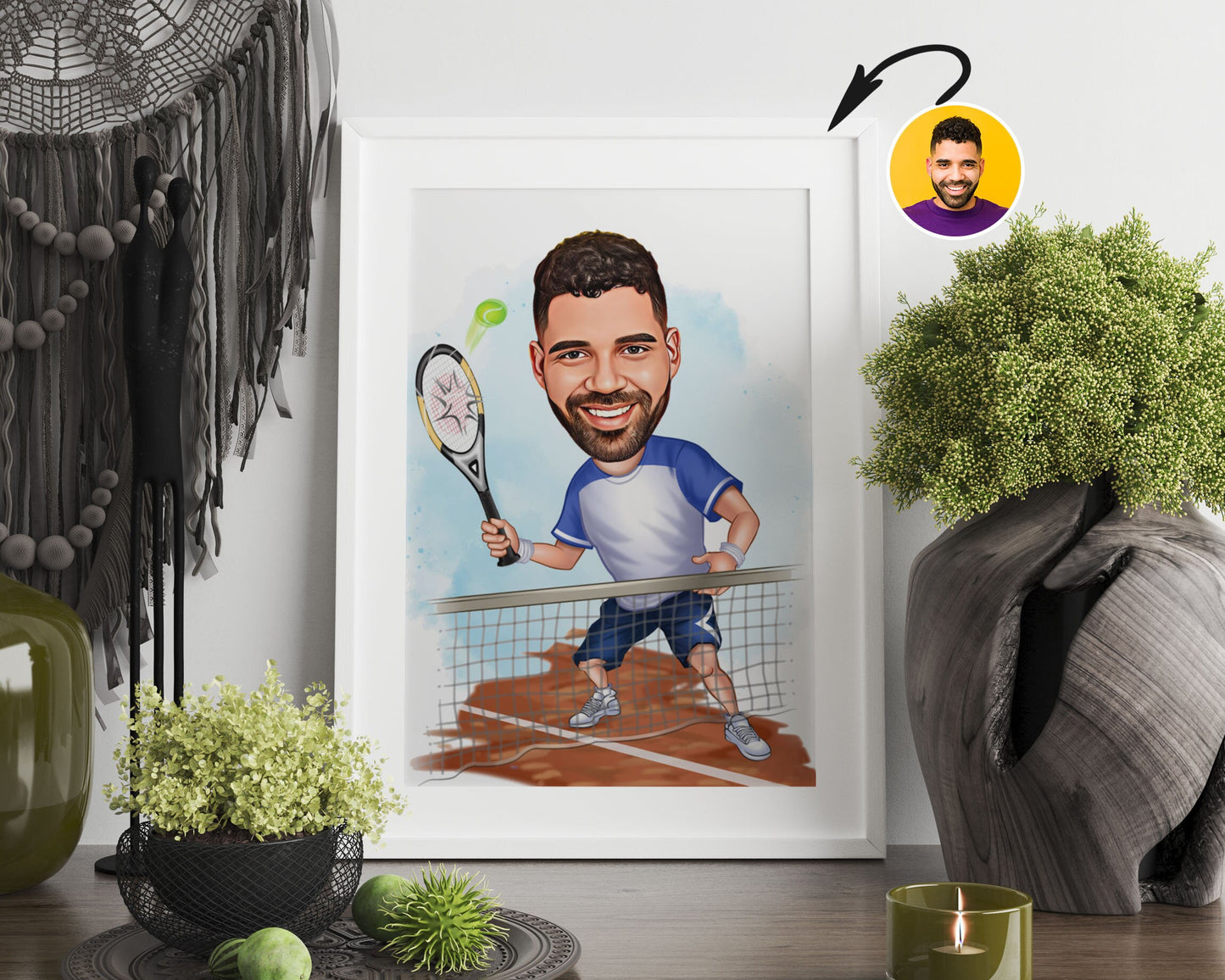 Personalised Tennis Caricature