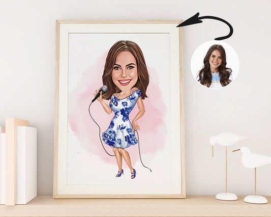 Personalised Singer Caricature