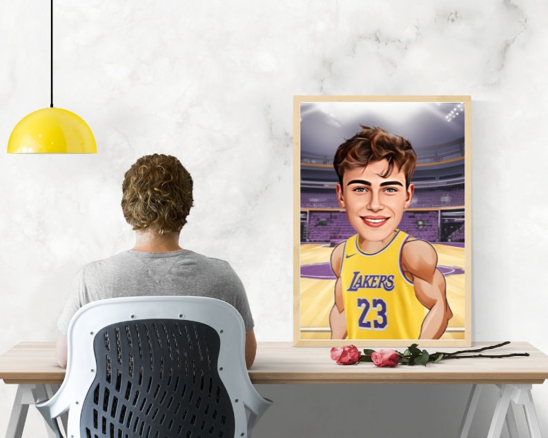 Personalised Lakers Caricature