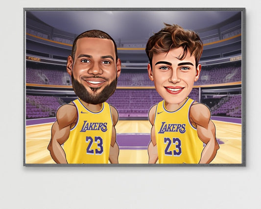 Personalised Lakers Caricature