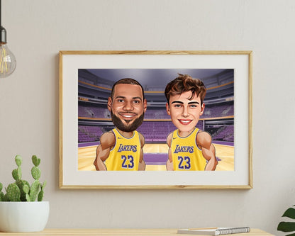 Personalised Lakers Caricature