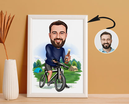 Personalised Cyclist Caricature