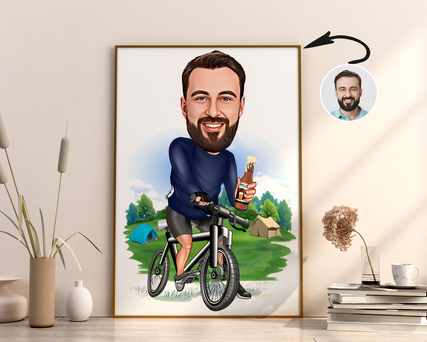 Personalised Cyclist Caricature