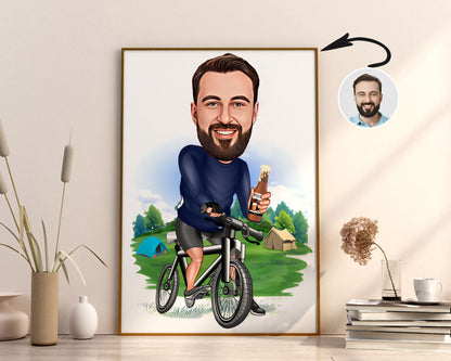 Personalised Cyclist Caricature
