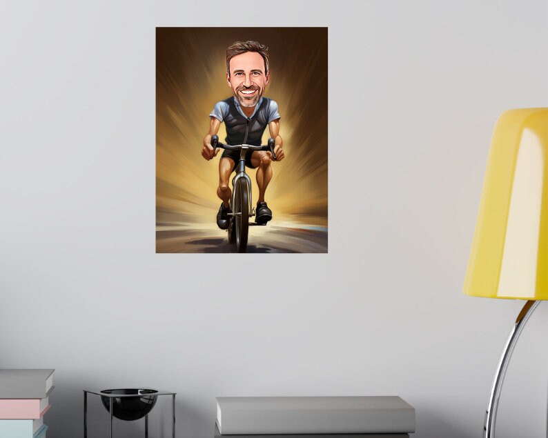 Personalised Cyclist Caricature