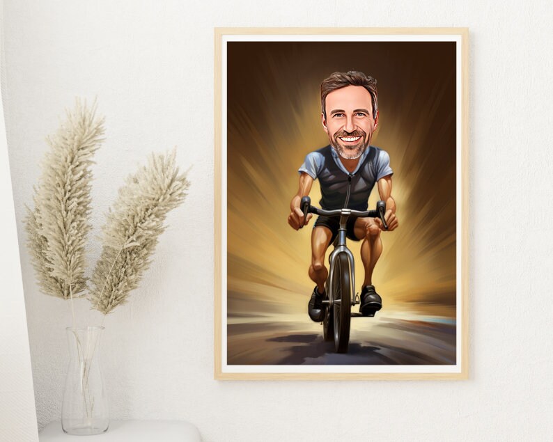 Personalised Cyclist Caricature