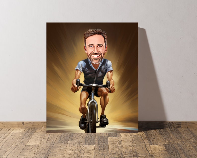 Personalised Cyclist Caricature