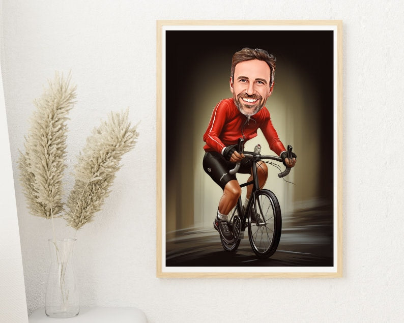 Personalised Cyclist Caricature