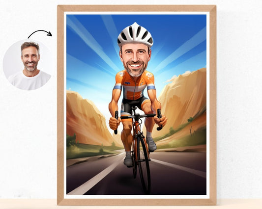 Personalised Cyclist Caricature