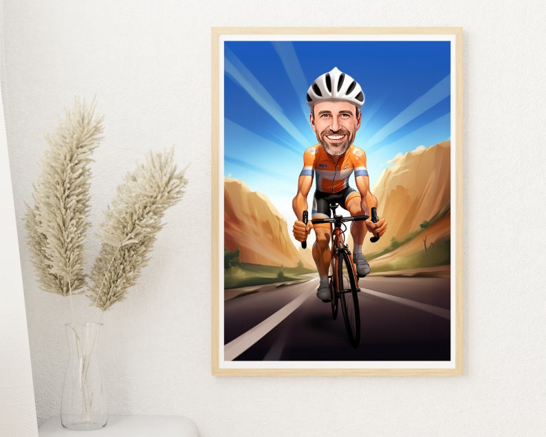 Personalised Cyclist Caricature