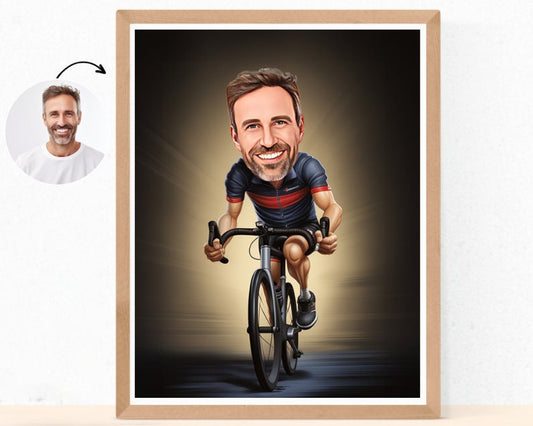 Personalised Cyclist Caricature