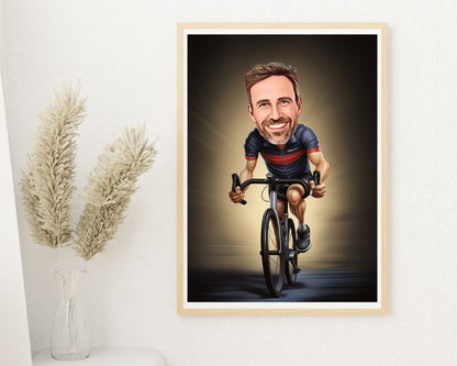 Personalised Cyclist Caricature