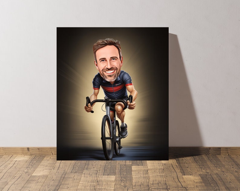 Personalised Cyclist Caricature