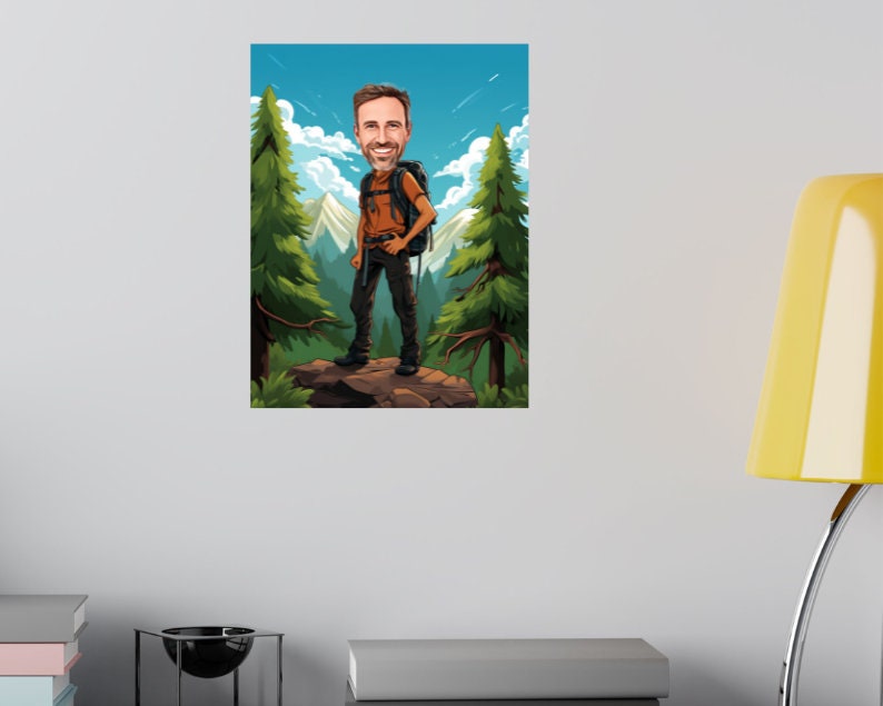Personalised Hiking Caricature