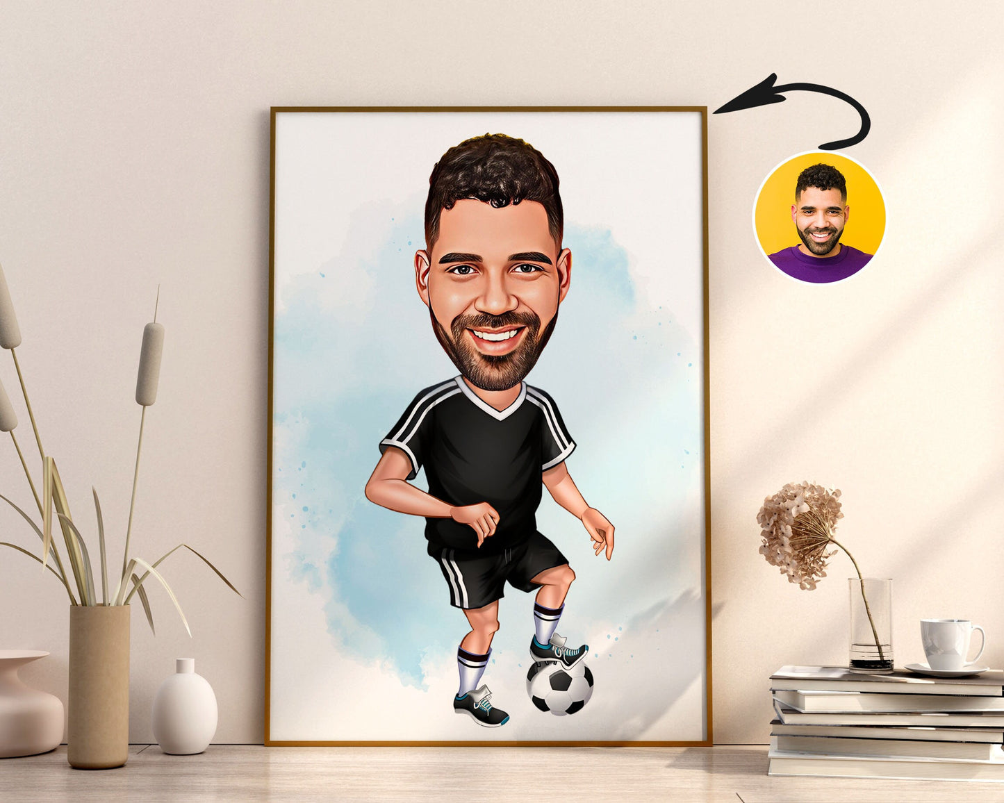 Personalised Soccer Caricature