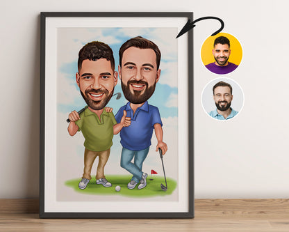 Personalised Golfing Caricature