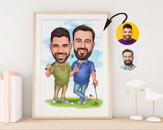 Personalised Golfing Caricature