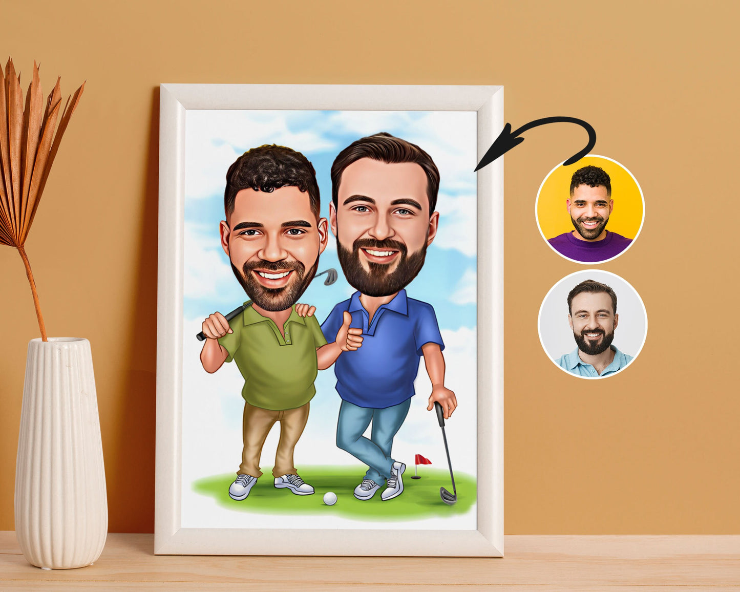 Personalised Golfing Caricature