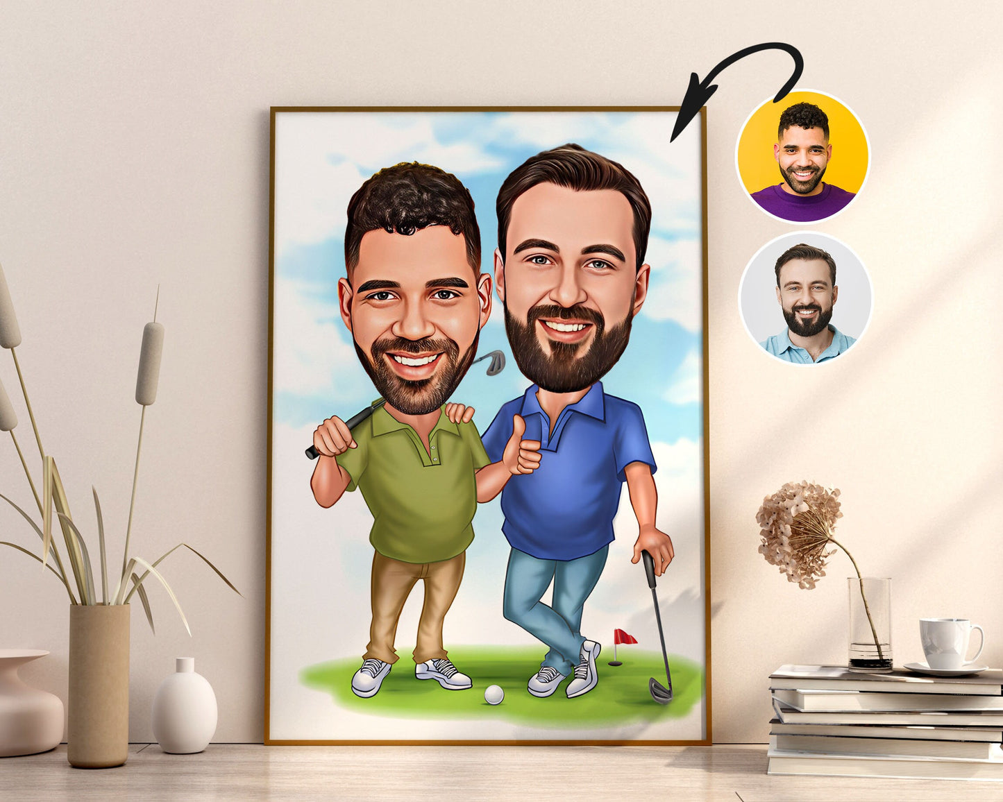 Personalised Golfing Caricature