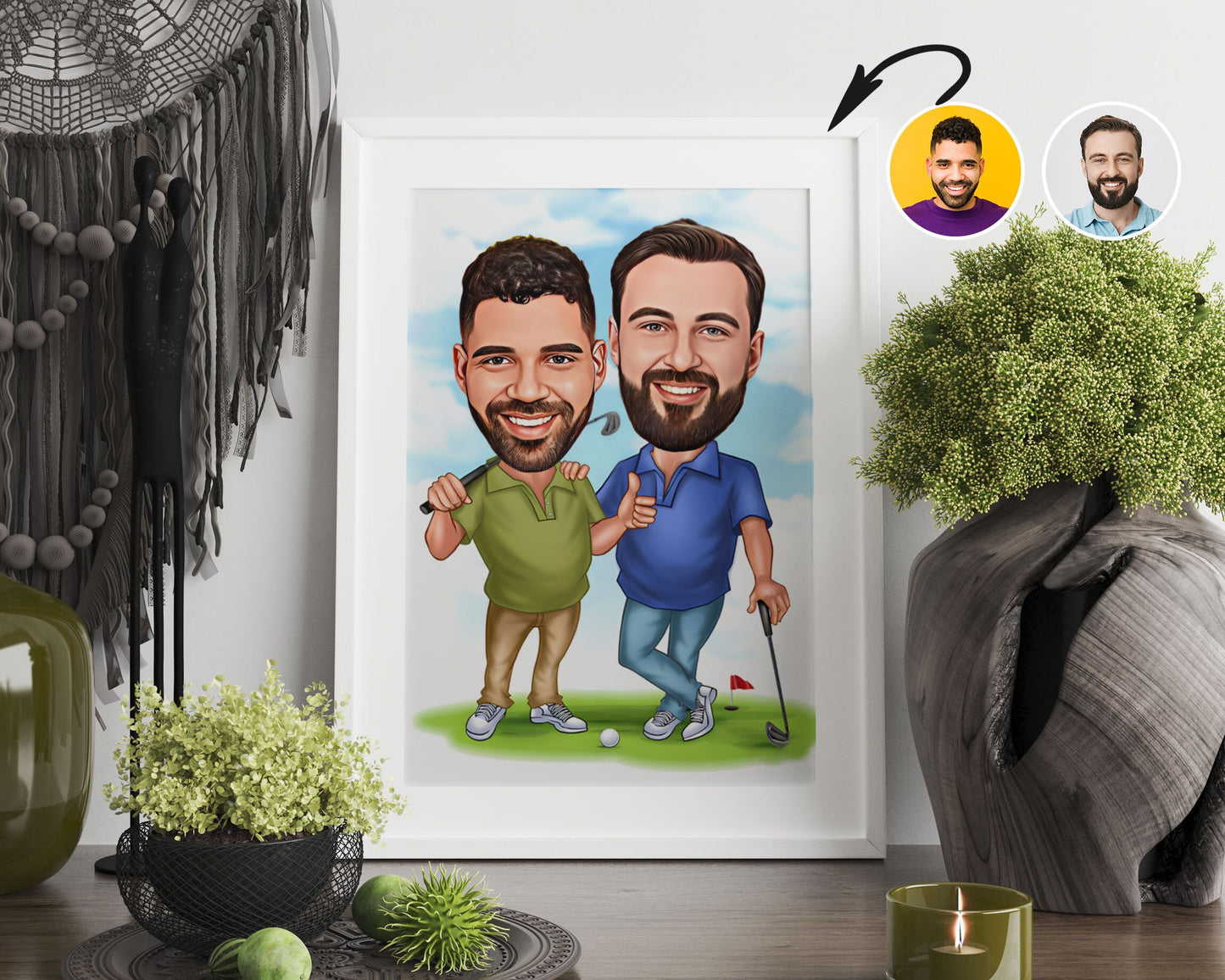 Personalised Golfing Caricature