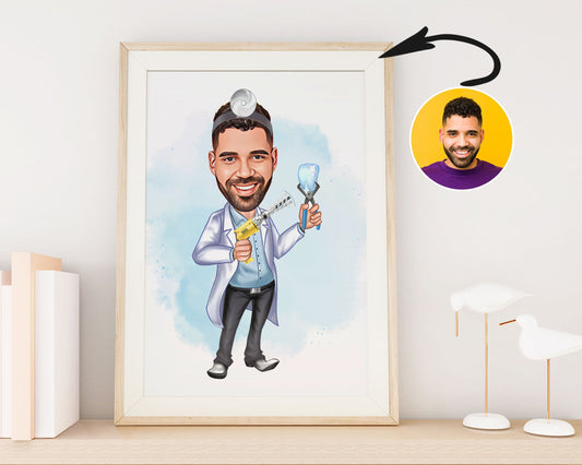 Personalised Dentist Caricature