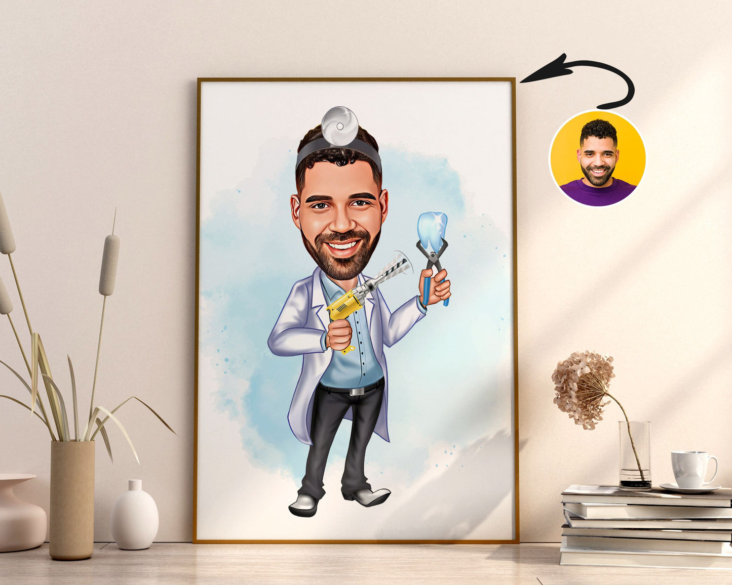Personalised Dentist Caricature