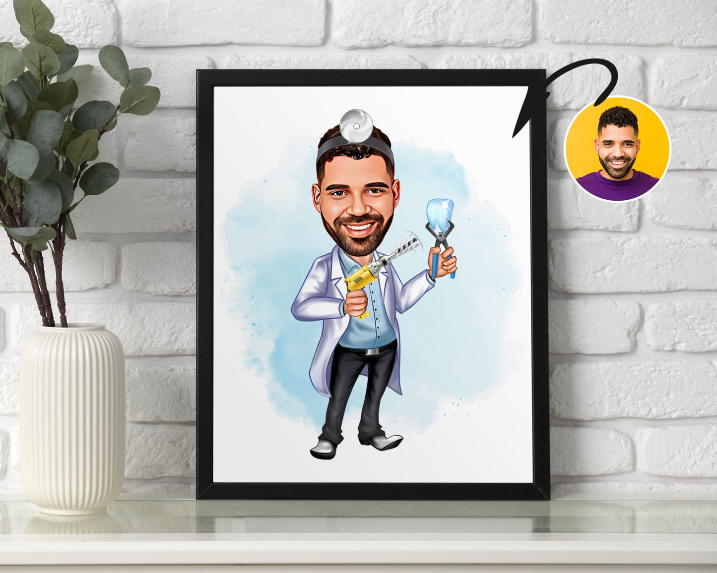 Personalised Dentist Caricature