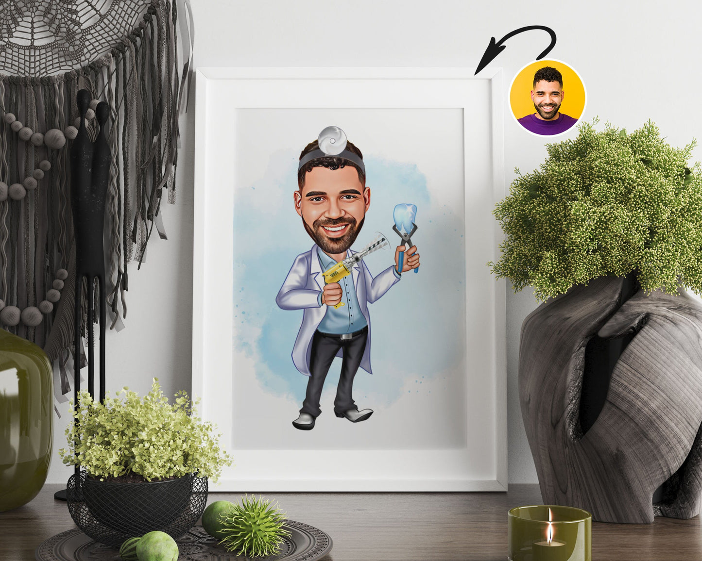 Personalised Dentist Caricature