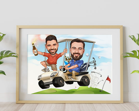 Personalised Golfing Caricature