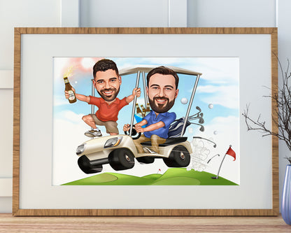 Personalised Golfing Caricature