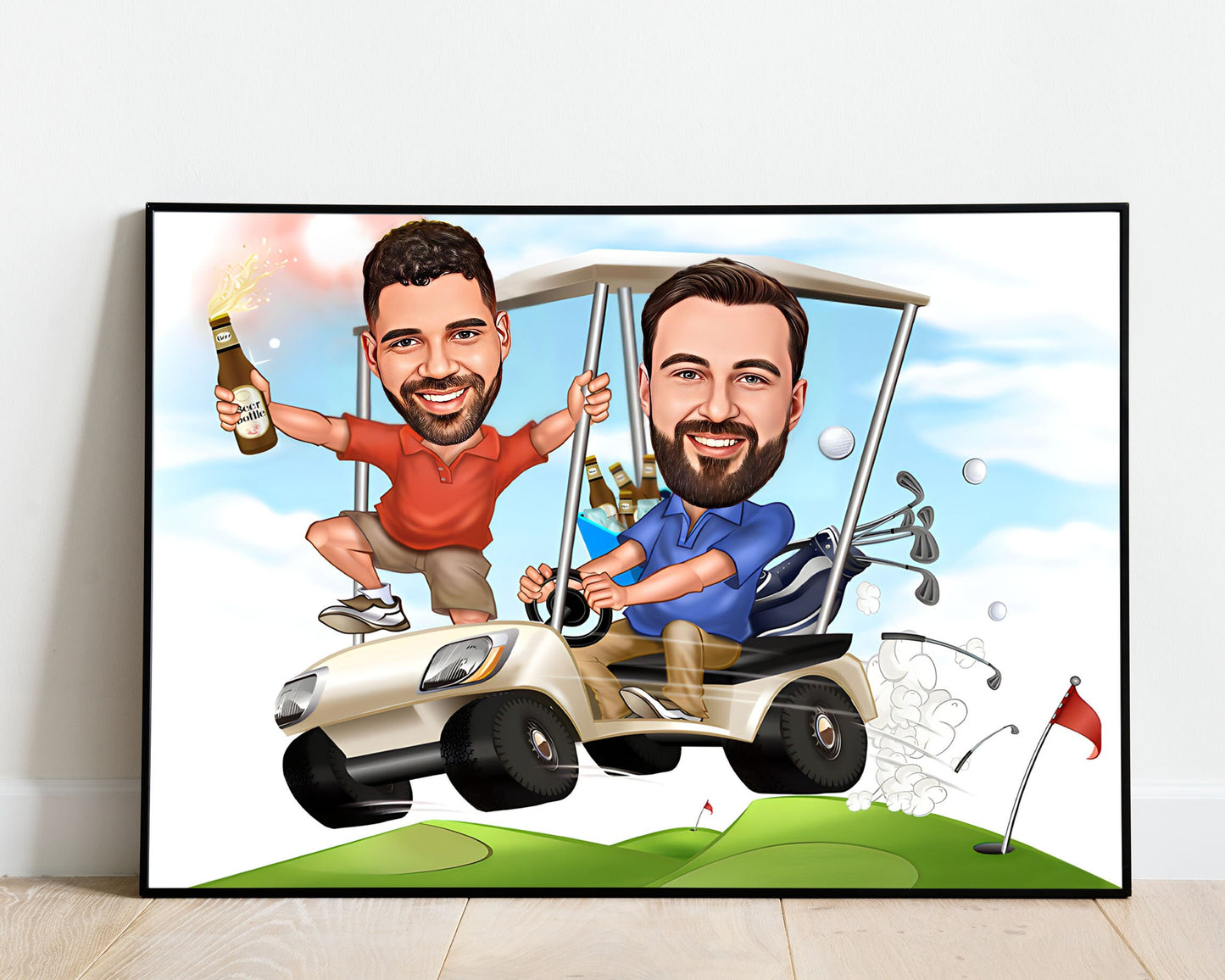 Personalised Golfing Caricature