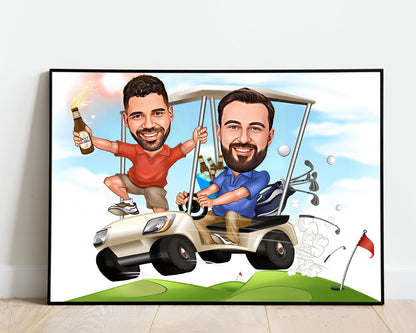 Personalised Golfing Caricature