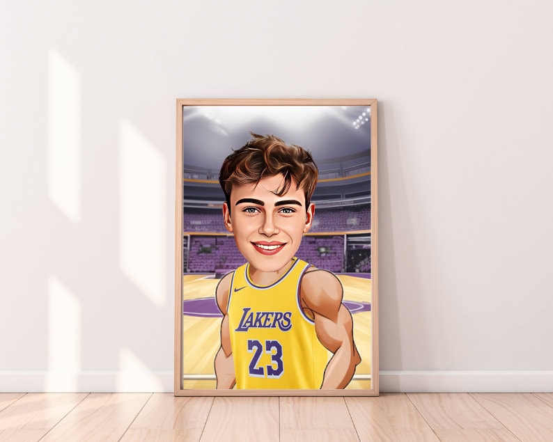 Personalised Lakers Caricature