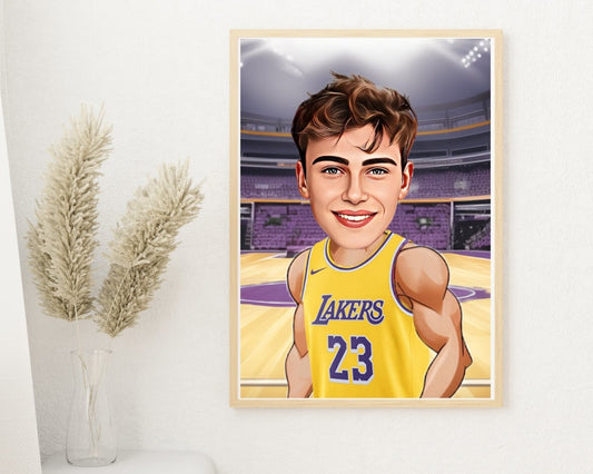 Personalised Lakers Caricature